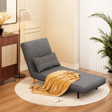 Convertible Chair Bed Futon Sofa with Adjustable Backrest, Accent Chair for Apartment, Bedroom, Office - Dark Grey