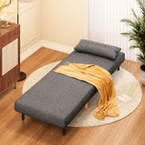 Convertible Chair Bed Futon Sofa with Adjustable Backrest, Accent Chair for Apartment, Bedroom, Office - Dark Grey