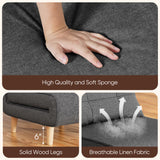 Convertible Chair Bed Futon Sofa with Adjustable Backrest, Accent Chair for Apartment, Bedroom, Office - Dark Grey