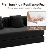 Noelse 78.7" Sofa Bed, Folding Convertible Sleeper Futon Couch, Floor Mattress Sofa for Small Spaces, No Assembly, Black (2 Pillows Included)