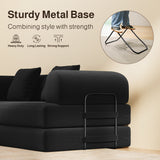 Noelse 78.7" Sofa Bed, Folding Convertible Sleeper Futon Couch, Floor Mattress Sofa for Small Spaces, No Assembly, Black (2 Pillows Included)