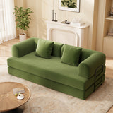 Noelse 78.7" Convertible Sleeper Sofa Bed, 5 in-1 Boneless Floor Couch Bed with Fixed-Shape Frame, Modular Futon Couch for Apartments, RV Studio, Small Spaces, Green