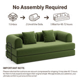 Noelse 78.7" Convertible Sleeper Sofa Bed, 5 in-1 Boneless Floor Couch Bed with Fixed-Shape Frame, Modular Futon Couch for Apartments, RV Studio, Small Spaces, Green