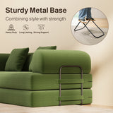 Noelse 78.7" Convertible Sleeper Sofa Bed, 5 in-1 Boneless Floor Couch Bed with Fixed-Shape Frame, Modular Futon Couch for Apartments, RV Studio, Small Spaces, Green