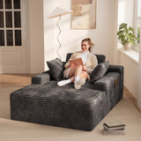 Cloud Sofas Couches & Oversized Chaise Lounge, Asofer 67" Indoor Sleeper Chair, Corduroy Upholstered Boneless Sofa Bed for Reading & Games, No Assembly