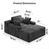 Cloud Sofas Couches & Oversized Chaise Lounge, Asofer 67" Indoor Sleeper Chair, Corduroy Upholstered Boneless Sofa Bed for Reading & Games, No Assembly