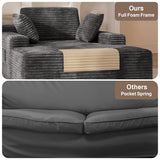 Cloud Sofas Couches & Oversized Chaise Lounge, Asofer 67" Indoor Sleeper Chair, Corduroy Upholstered Boneless Sofa Bed for Reading & Games, No Assembly