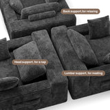 Cloud Sofas Couches & Oversized Chaise Lounge, Asofer 67" Indoor Sleeper Chair, Corduroy Upholstered Boneless Sofa Bed for Reading & Games, No Assembly