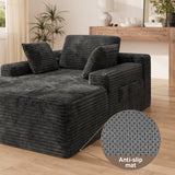 Cloud Sofas Couches & Oversized Chaise Lounge, Asofer 67" Indoor Sleeper Chair, Corduroy Upholstered Boneless Sofa Bed for Reading & Games, No Assembly