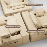 Asofer Oversized Chaise Lounge Chair Indoor Furniture, No Assembly Required, Corduroy Plush Sofa Bed for Living Room,Beige