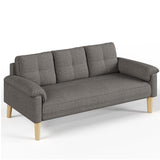Noelse 69" W Loveseat Sofa Couch for Living Room, 3-Seater Sofa with Padded Armrests & Deep Seat for Small Space, Grey
