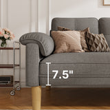 Noelse 69" W Loveseat Sofa Couch for Living Room, 3-Seater Sofa with Padded Armrests & Deep Seat for Small Space, Grey