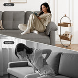 3-Seater Sofa with Solid Hardwood Frame, 660lbs Capacity, Modern Linen Fabric, Dark Gray