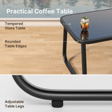 Aiho 4 Piece Outdoor Rocking Bistro Set, Textilene Fabric Small Patio Furniture Set, Front Porch Rocker Chairs Conversation Set with Table for Lawn, Garden, Balcony, Poolside - Gray