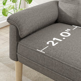 3-Seater Sofa with Solid Hardwood Frame, 660lbs Capacity, Modern Linen Fabric, Dark Gray