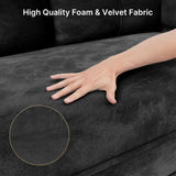 3-Seater Sofa with Solid Hardwood Frame, 660lbs Capacity, Modern Linen Fabric, Black