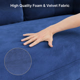 3-Seater Sofa with Solid Hardwood Frame, 660lbs Capacity, Modern Linen Fabric, Blue