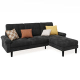 Asofer Luxury Velvet Sectional Sofa Couch, L-Shaped Sofa Set with Sofa Bed for Home, Living Room