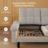 Asofer 82" Sofa Couch, L Shaped Convertible Sectional Sofa with Soft Velvet, Modern Couches for Living Room Apartment Office, Dark Grey