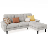 Asofer Luxury Velvet Sectional Sofa Couch, L-Shaped Sofa Set with Sofa Bed for Home, Living Room