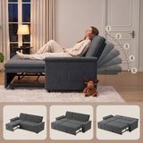 71" Chenille Modular Sectional Sleeper Sofa Couch with Pull Out Bed, L Shaped 5 Seater Convertible Sofa with Storage Chaise for Living Room, Dark Gray