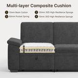 71" Chenille Modular Sectional Sleeper Sofa Couch with Pull Out Bed, L Shaped 5 Seater Convertible Sofa with Storage Chaise for Living Room, Dark Gray
