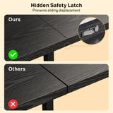 Noelse Extendable Dining Table Set with Benches, 63" Space Saving Kitchen Dining Table for 2–6 People, Modern Wood 3-Piece Dining Room Set, Black