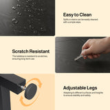 Noelse Extendable Dining Table Set with Benches, 63" Space Saving Kitchen Dining Table for 2–6 People, Modern Wood 3-Piece Dining Room Set, Black