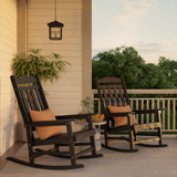 Asofer Wood Outdoor Rocking Chair, All Weather Oversized Rocking Chair for Patio,Garden,Front Porch,Poolside, Black,White