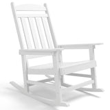 Asofer Wood Outdoor Rocking Chair, All Weather Oversized Rocking Chair for Patio,Garden,Front Porch,Poolside, Black,White