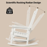 Asofer Wood Outdoor Rocking Chair, All Weather Oversized Rocking Chair for Patio,Garden,Front Porch,Poolside, Black,White