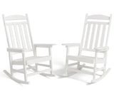 Asofer Wood Outdoor Rocking Chair, All Weather Oversized Rocking Chair for Patio,Garden,Front Porch,Poolside, Black,White