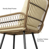 3-Piece Patio Furniture Set, Patio Bistro Set with Outdoor Table and Chairs For Garden, Balcony, Poolside - Beige