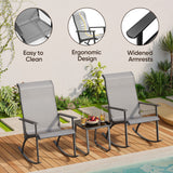 Asofer 3 Pieces Rocking Patio Furniture Set,Outdoor Balcony Furniture with 2 Sponge Rocking Chairs and 1 Steel Coffee Table for Garden,Lawn,Room,Corridor
