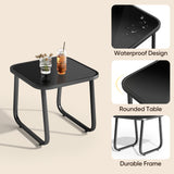 Asofer 3 Pieces Rocking Patio Furniture Set,Outdoor Balcony Furniture with 2 Sponge Rocking Chairs and 1 Steel Coffee Table for Garden,Lawn,Room,Corridor