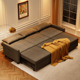 in 1 Convertible Pull Out Sofa Bed, 84" Sleeper Loveseat - Dark Gray