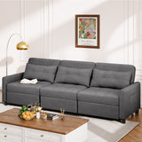 Noelse 58" Sleeper Sofa Bed, Pull-Out Couch with Adjustable Backrest and Side Pocket for Living Room, Dark Gray