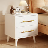 Asofer Nightstand Set of 2, Modern Bedside Table with 2 Drawer Dresser, Small Wood Night Table for Bedroom, White