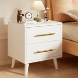 Aiho 2-Drawer Nightstand - Stylish Bedside End Table with Ample Storage and Metal Handles, for Bedroom & Living Room, White