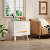 Asofer White Bedroom Set: Queen Bed Frame + 6-Drawer Dresser + 5-Drawer Dresser + 2 Night Stands