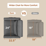 Swivel Rocker Recliner Chair, Asofer Nursery Rocking Chair with Storage Pockets, 2 Rocking Modes Glider Chair, Dark Gray