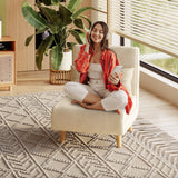 Convertible Chair Bed Futon Sofa with Adjustable Backrest, Accent Chair for Apartment, Bedroom, Office - White