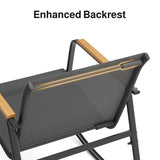 Outdoor Bisto Set, Asofer 4 Pieces Patio Furniture Set Including A Loveseat, Rocking Chairs Set of 2 with A Glass Table for Balcony, Porch, Lawn, Black