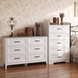 Asofer 2PCS Bedroom Furniture Sets, Wide Dresser & Tall Chest Combo, White