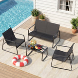Asofer 3 Pieces Patio Bistro Wicker Chairs , All-Weather Outdoor Rattan Conversation Set with Glass Table for Lawn, Poolside, Porch,Gray