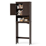 Asofer Over the Toilet Storage Cabinet, Adjustable Sturdy Shelf and 2 Wood Doors, for Bathroom