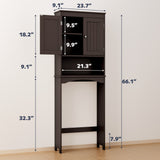 Asofer Over the Toilet Storage Cabinet, Adjustable Sturdy Shelf and 2 Wood Doors, for Bathroom