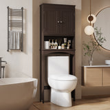 Asofer Over the Toilet Storage Cabinet, Adjustable Sturdy Shelf and 2 Wood Doors, for Bathroom