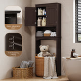 Asofer Over the Toilet Storage Cabinet, Adjustable Sturdy Shelf and 2 Wood Doors, for Bathroom