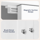Over The Toilet Storage Cabinet,Asofer Bathroom Space Saver Organizer with Adjustable Shelf and Doors，White